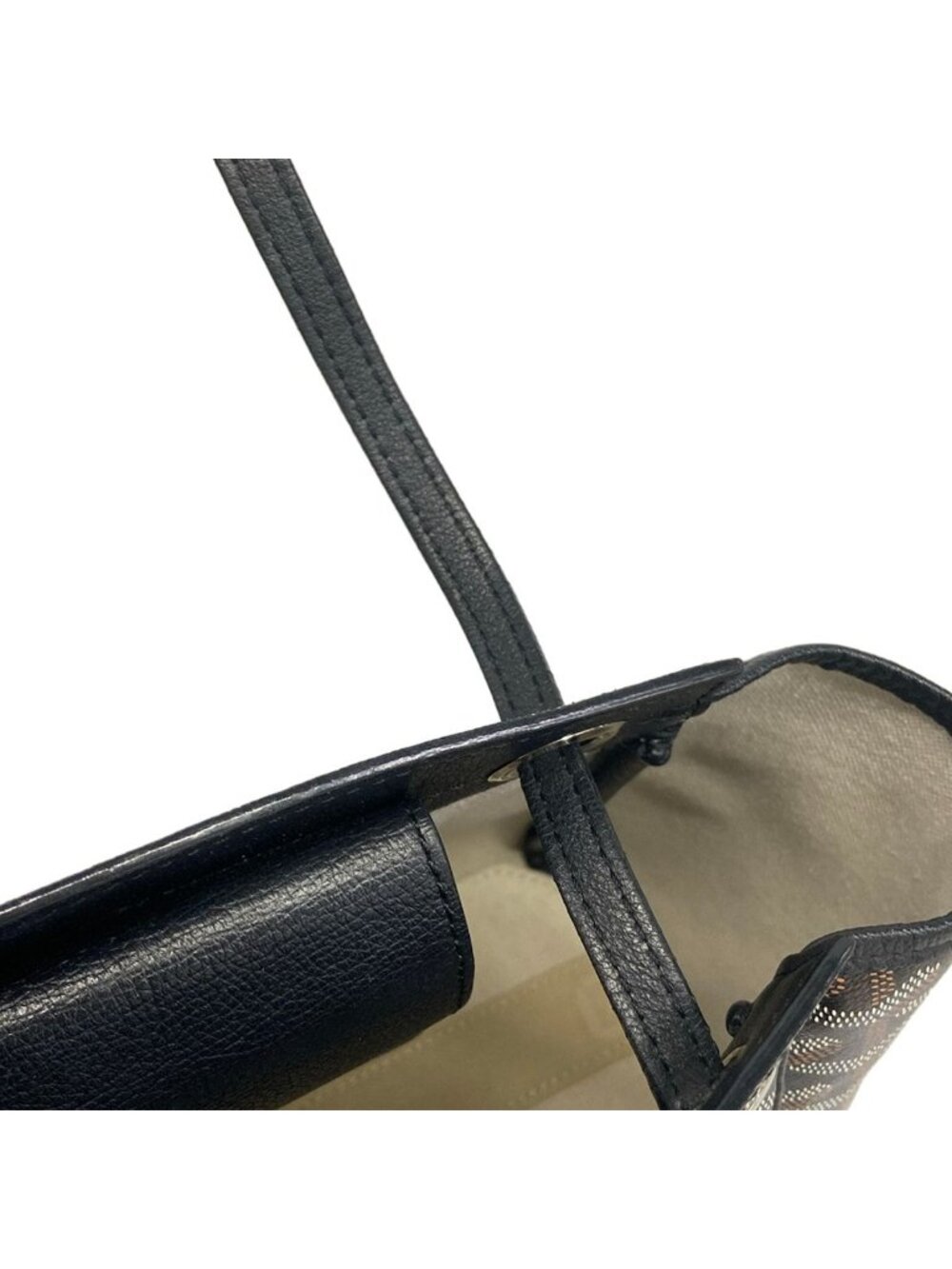 Goyard Tote Bag Luet PM Dark Brown Black Leather - Picture 11 of 15